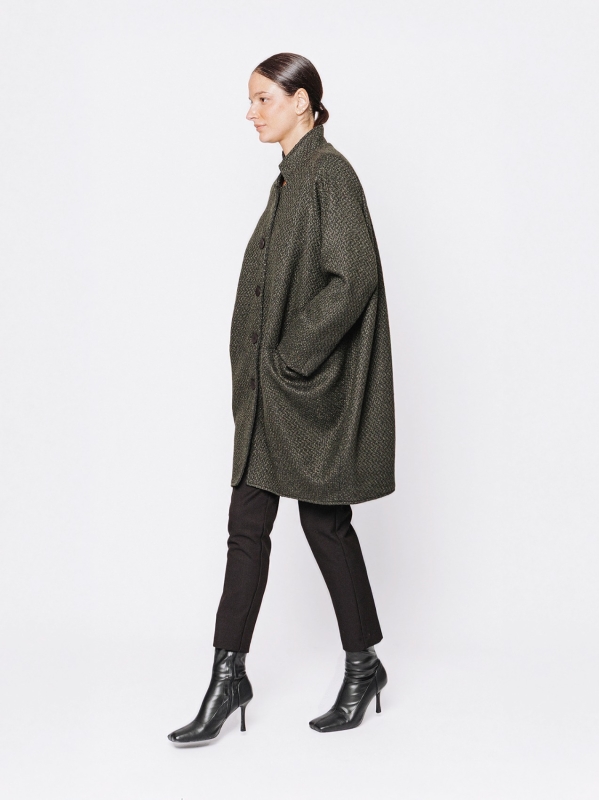 Cappotto Oversize Fantasia Spigata –  Midali Toujours