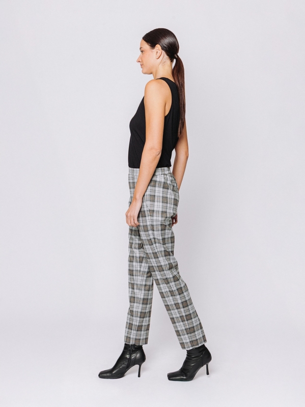 Pantaloni chino stampa check