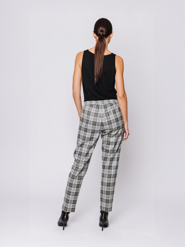 Pantaloni chino stampa check