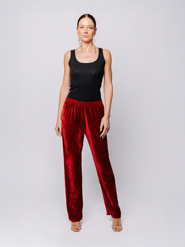 Samthose mit geradem Bein | Midali Toujours