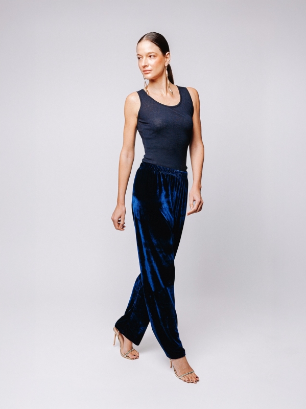 Samthose mit geradem Bein | Midali Toujours