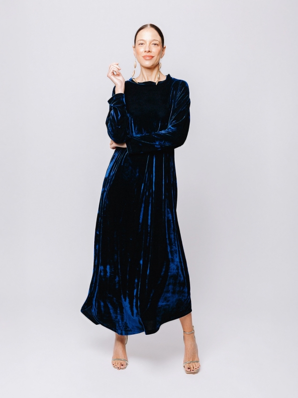 Abito lungo in velluto