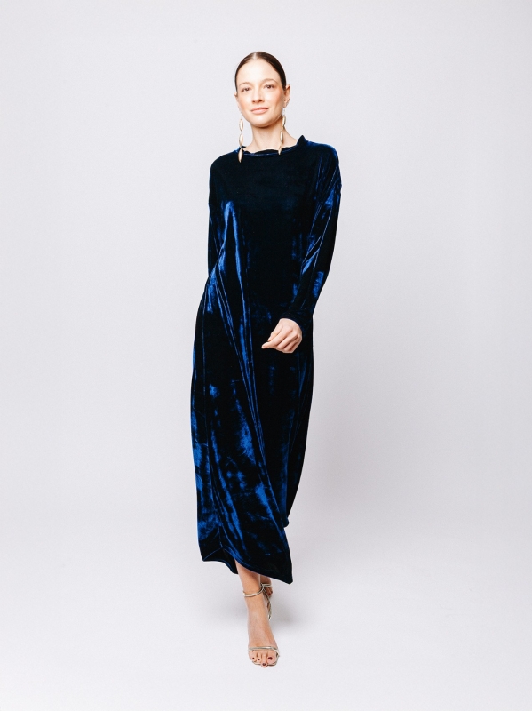 Abito lungo in velluto
