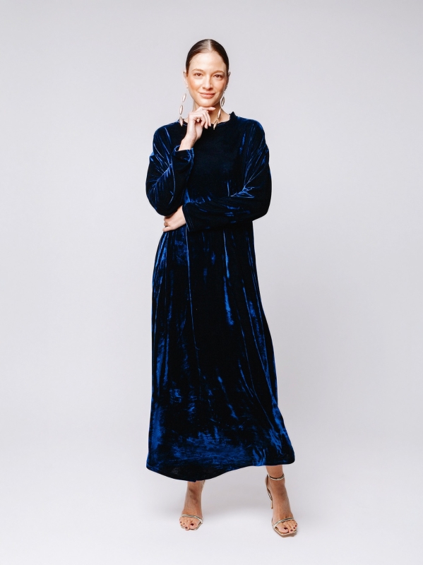 Abito lungo in velluto