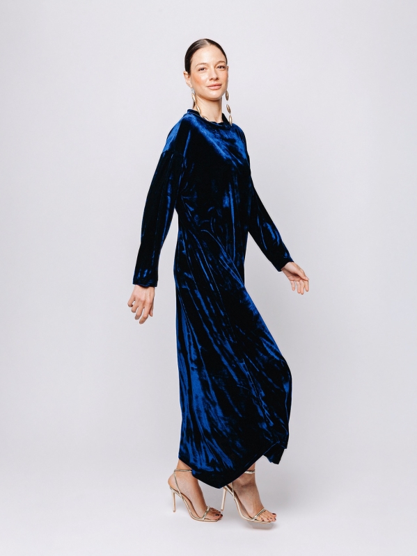 Abito lungo in velluto