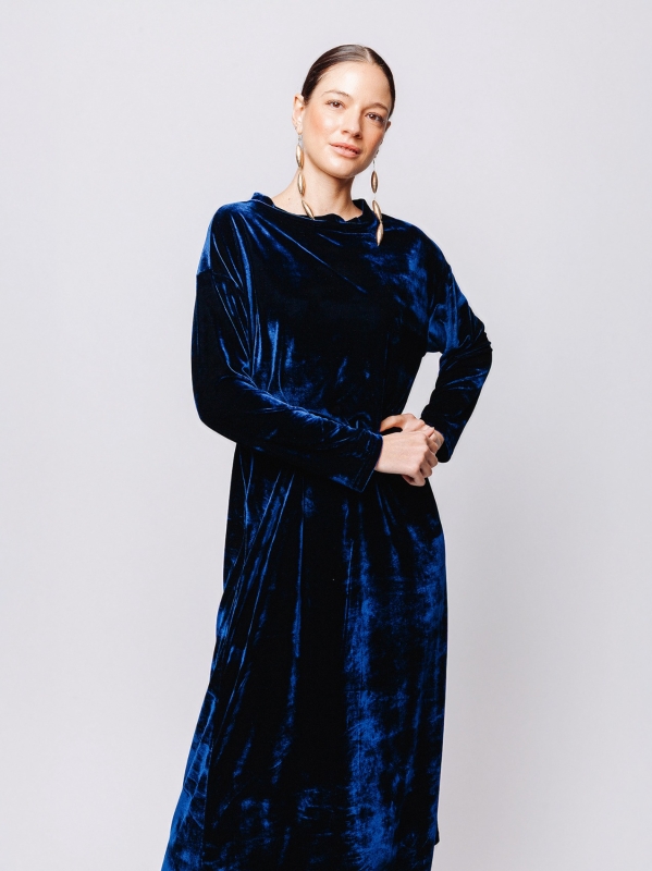 Abito lungo in velluto