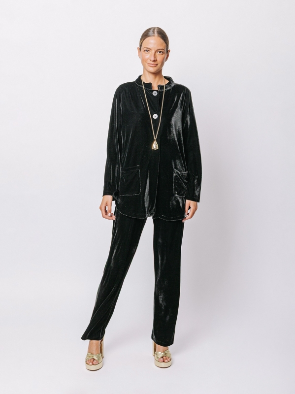 Giacca lunga in velluto con bottoni | Midali Toujours