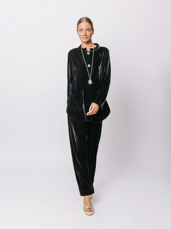Giacca lunga in velluto con bottoni | Midali Toujours