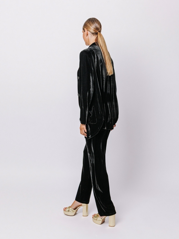 Giacca lunga in velluto con bottoni | Midali Toujours