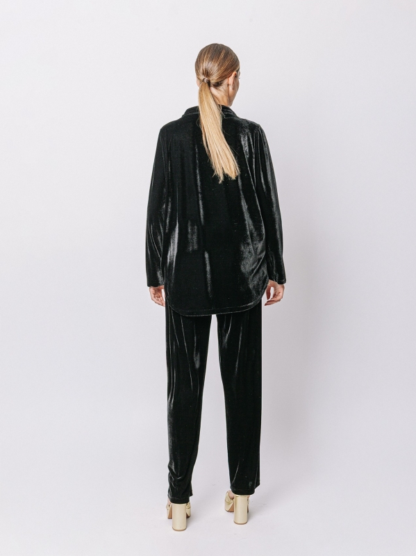 Giacca lunga in velluto con bottoni | Midali Toujours