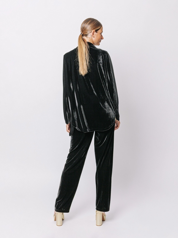 Giacca lunga in velluto con bottoni | Midali Toujours