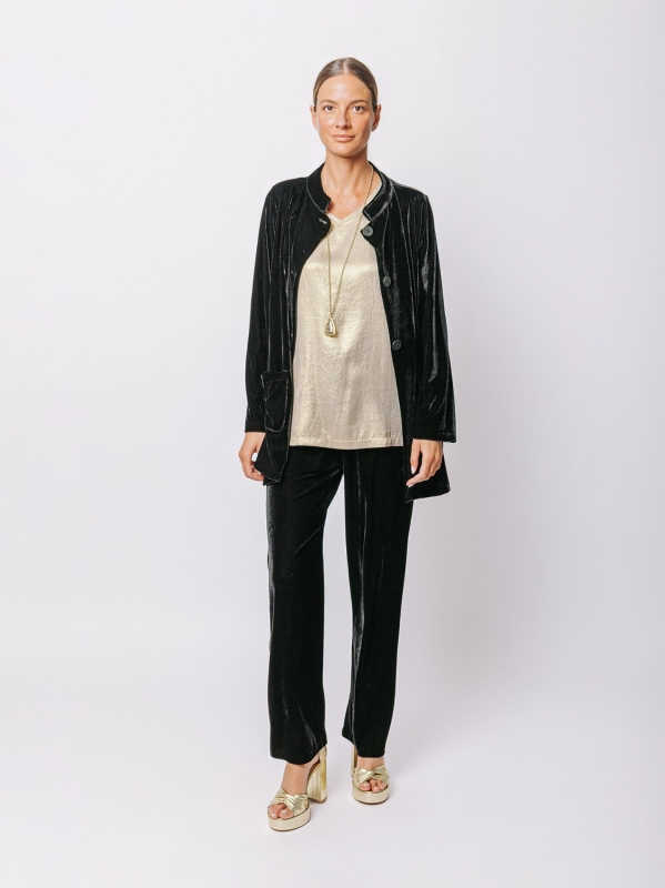 Giacca lunga in velluto con bottoni | Midali Toujours