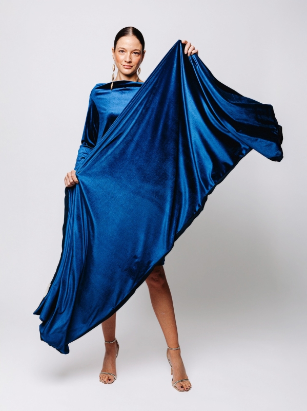 Stola in velluto e chiffon