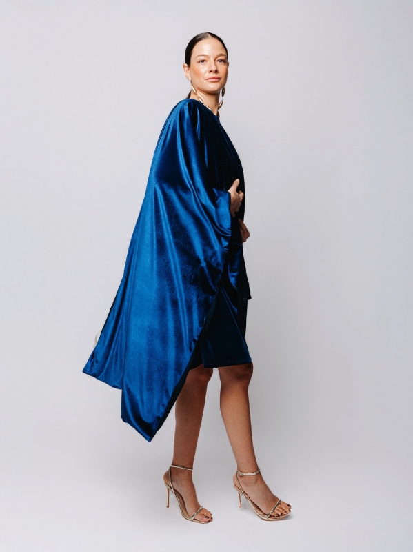 Stola in velluto e chiffon