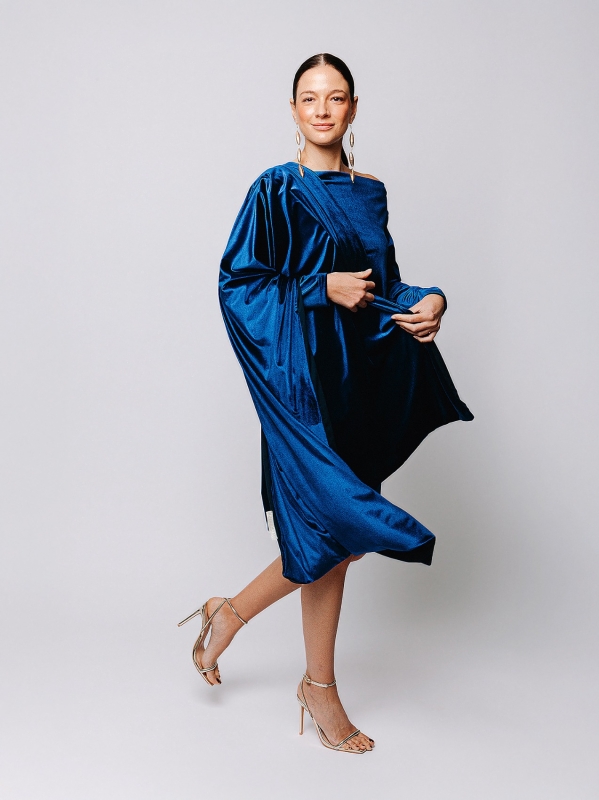 Stola in velluto e chiffon