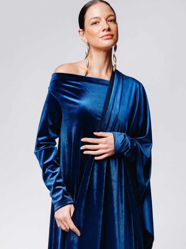 Stola in velluto e chiffon