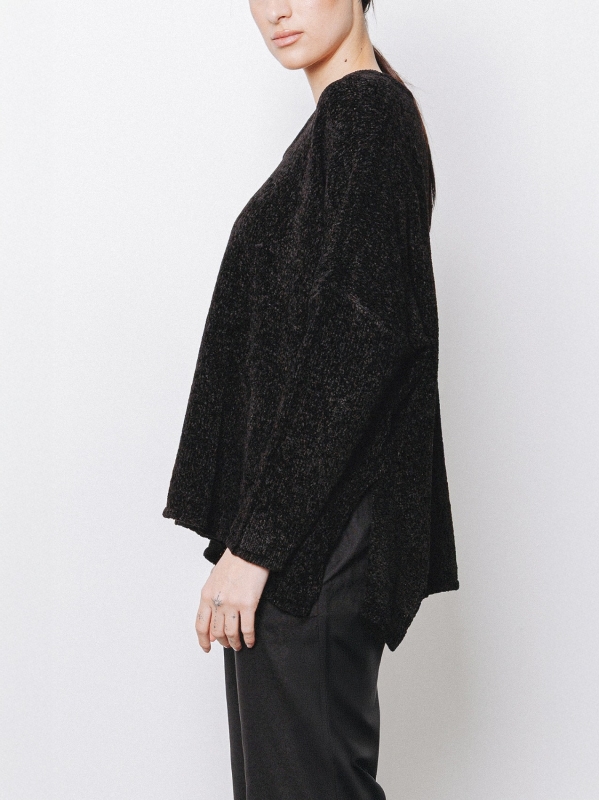 Maxi maglia a scatola in ciniglia