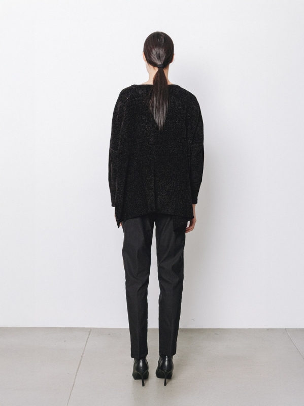 Maxi maglia a scatola in ciniglia