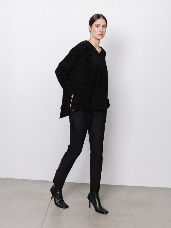 Maxi maglia a scatola in ciniglia