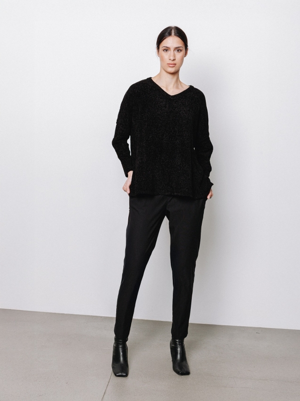 Maxi maglia a scatola in ciniglia