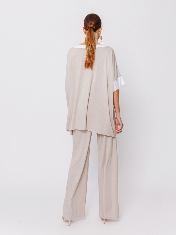 Maxi t-shirt a scatola con bordi a contrasto