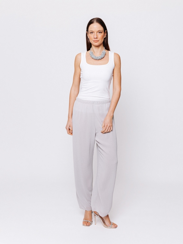 Pantalone Affusolato in Chiffon