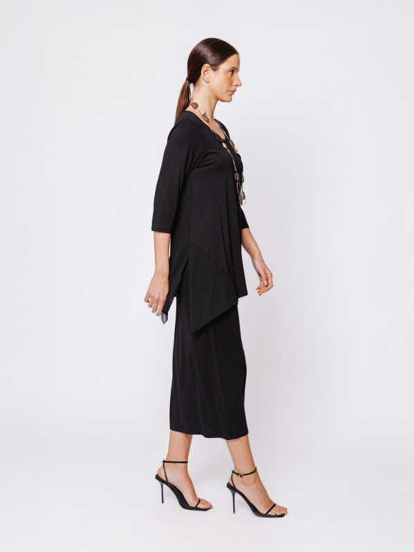 T-shirt svasata Midali Toujours in jersey e chiffon