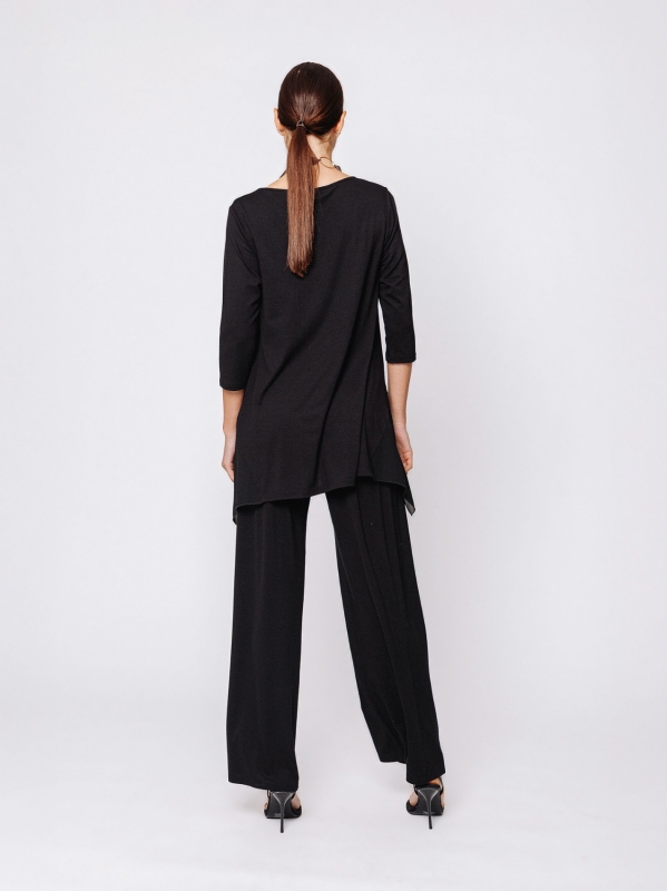 T-shirt svasata Midali Toujours in jersey e chiffon