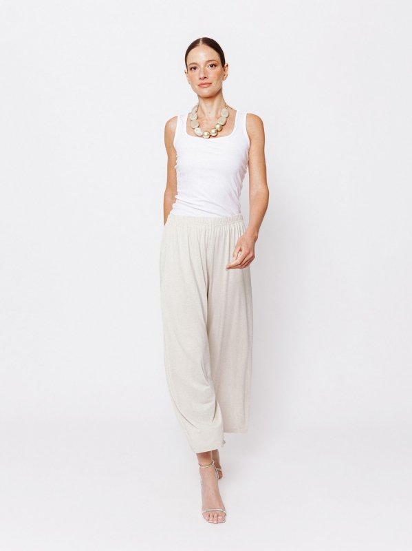 Pantaloni cropped in jersey