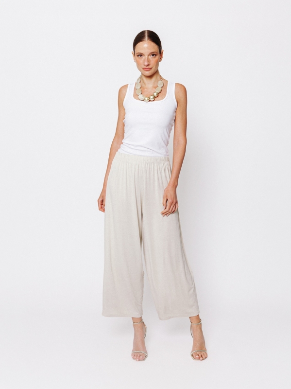 Pantaloni cropped in jersey