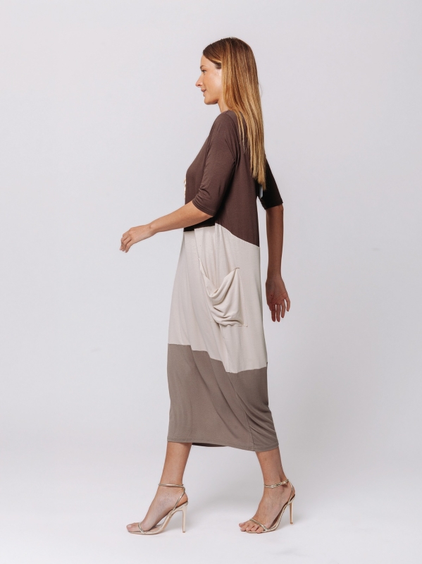 Abito Lungo Color Block - Armonia Tonale