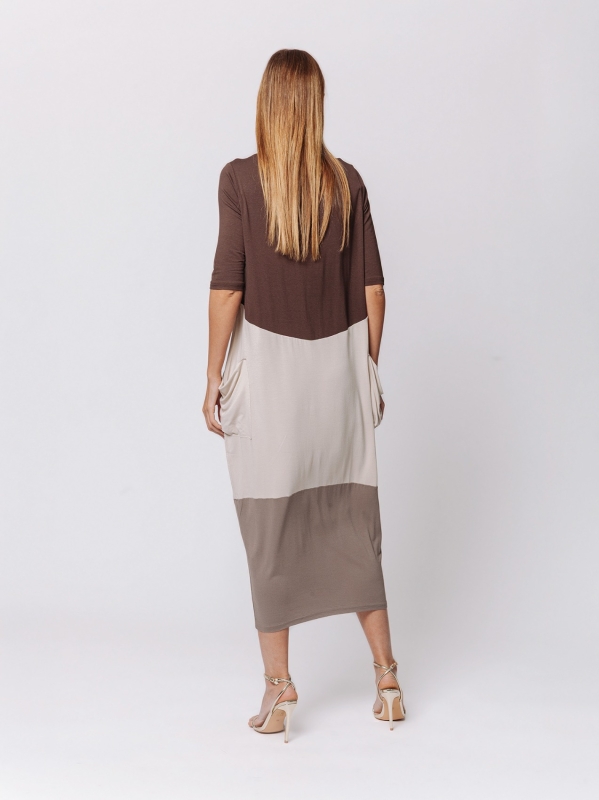 Abito Lungo Color Block - Armonia Tonale