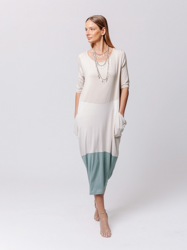 Abito Lungo Color Block - Armonia Tonale