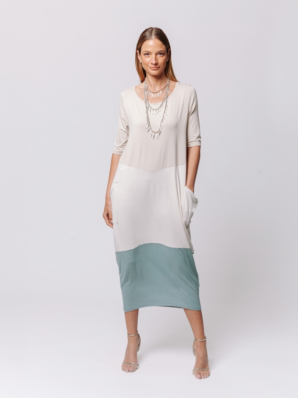 Abito Lungo Color Block - Armonia Tonale