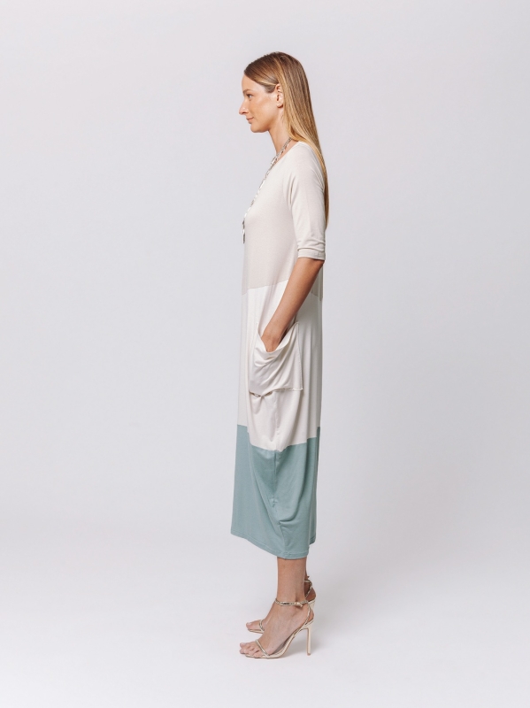 Abito Lungo Color Block - Armonia Tonale