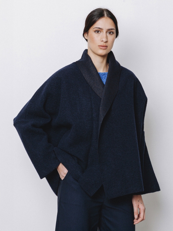 Giacca in lana cotta