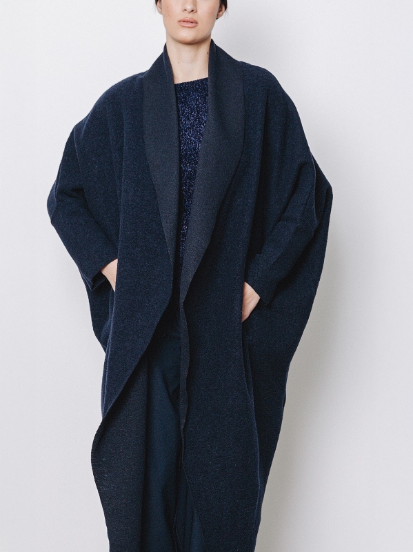 Maxi cardigan in lana cotta