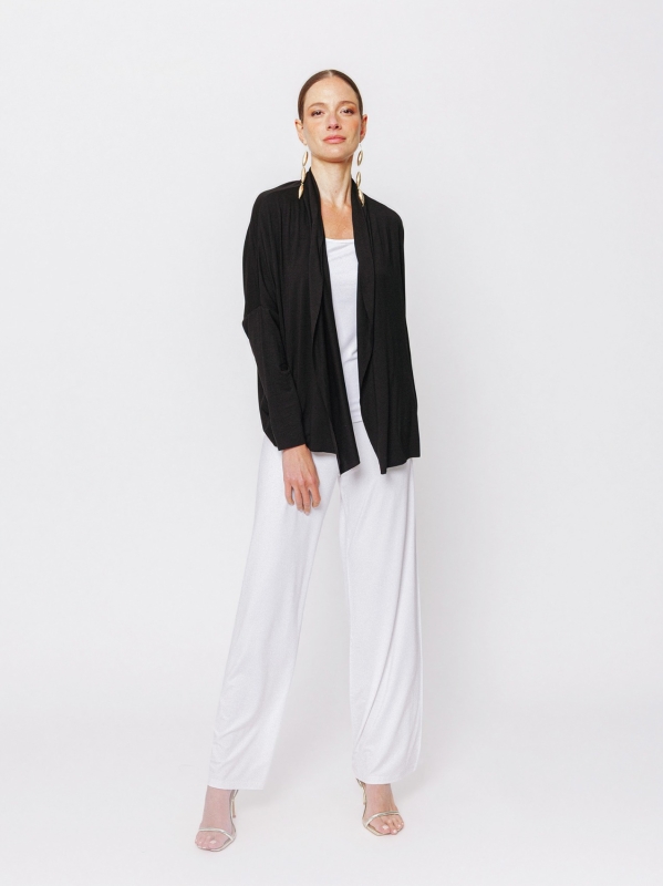 Cardigan Essentials in Jersey Bielastico di Viscosa