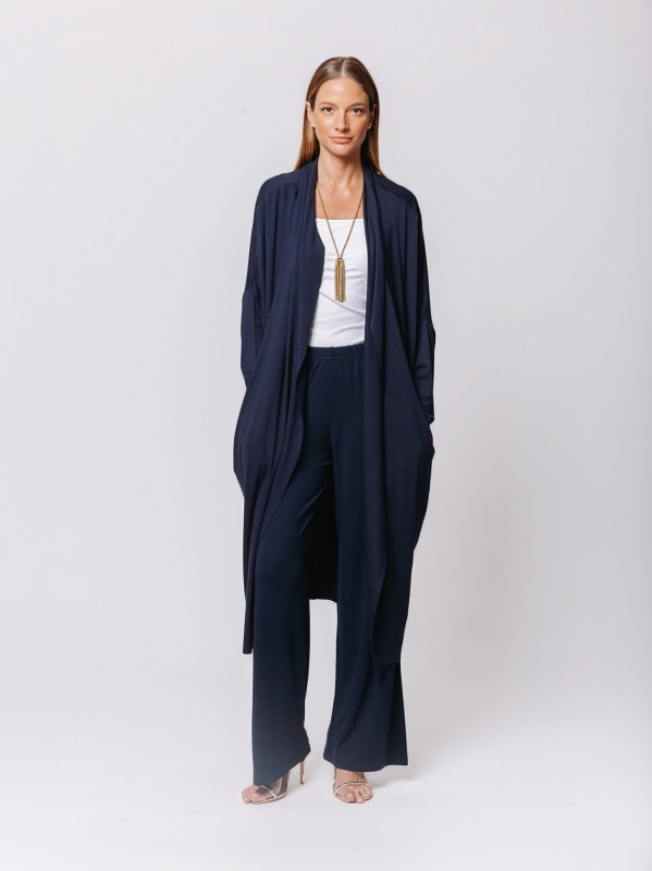 Cardigan Icona Essentials in Jersey Bielastico di Viscosa