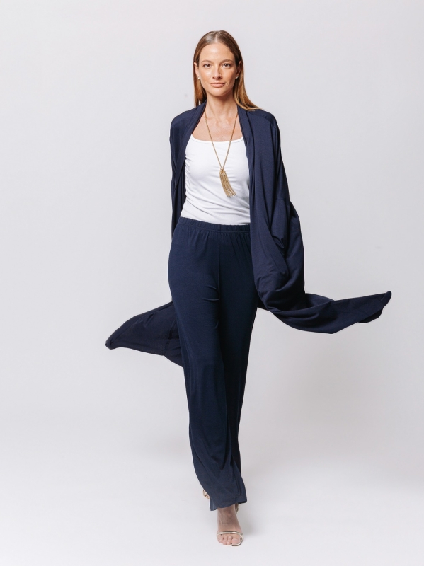 Cardigan Icona Essentials in Jersey Bielastico di Viscosa