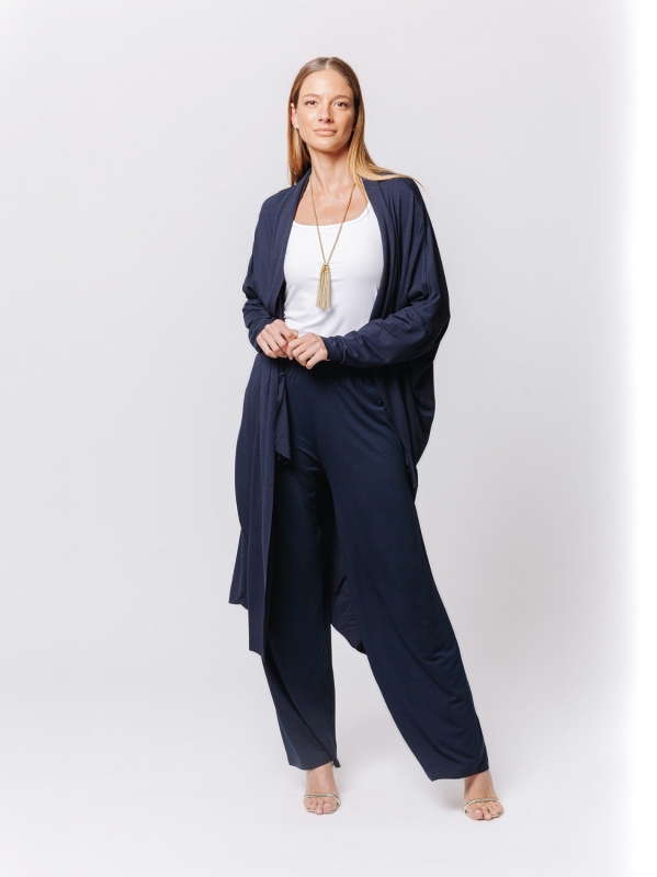 Cardigan Icona Essentials in Jersey Bielastico di Viscosa