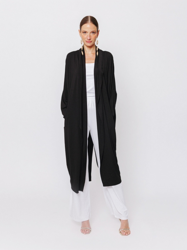 Cardigan Icona Essentials in Jersey Bielastico di Viscosa