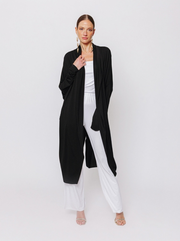 Cardigan Icona Essentials in Jersey Bielastico di Viscosa