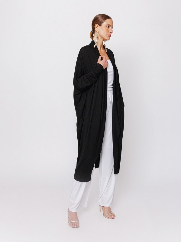 Cardigan Icona Essentials in Jersey Bielastico di Viscosa