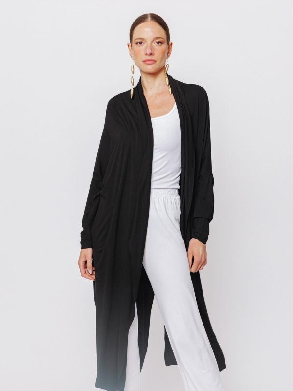 Cardigan Icona Essentials in Jersey Bielastico di Viscosa