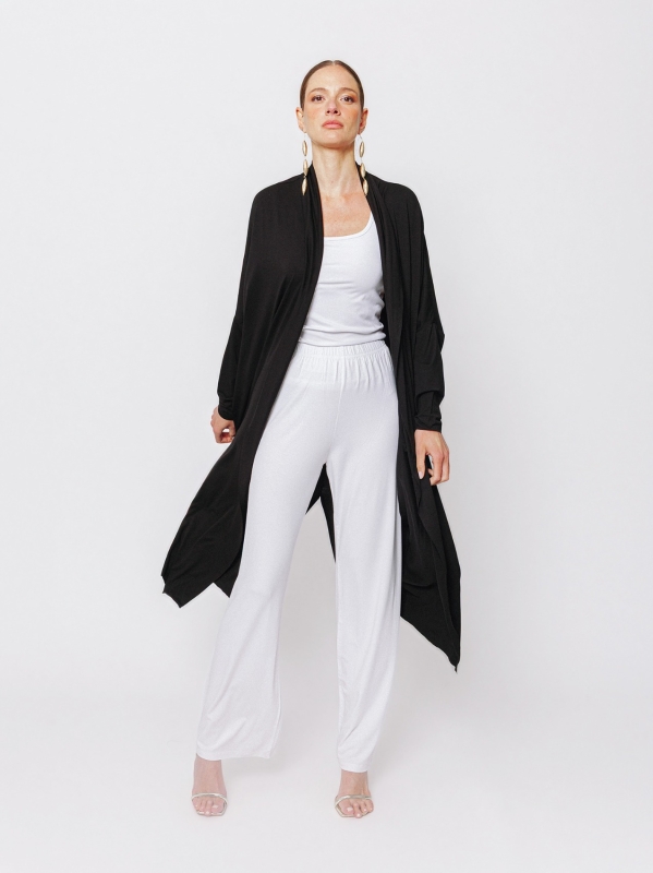 Cardigan Icona Essentials in Jersey Bielastico di Viscosa