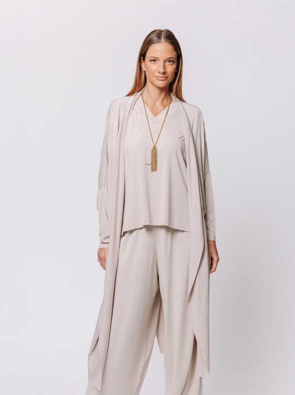 Cardigan Icona Essentials in Jersey Bielastico di Viscosa