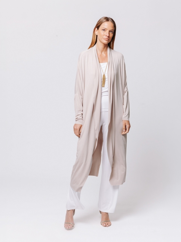 Cardigan Icona Essentials in Jersey Bielastico di Viscosa