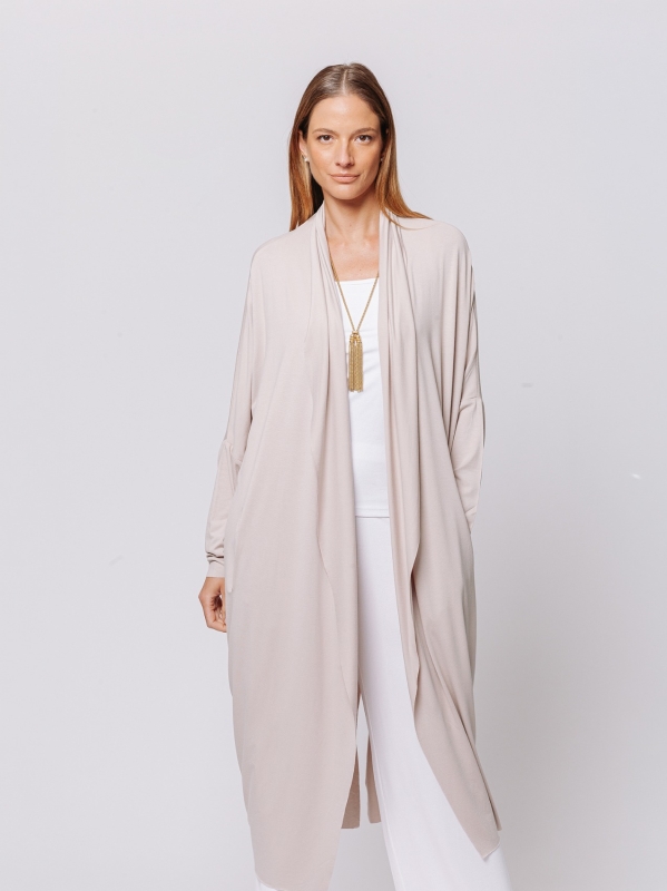 Cardigan Icona Essentials in Jersey Bielastico di Viscosa