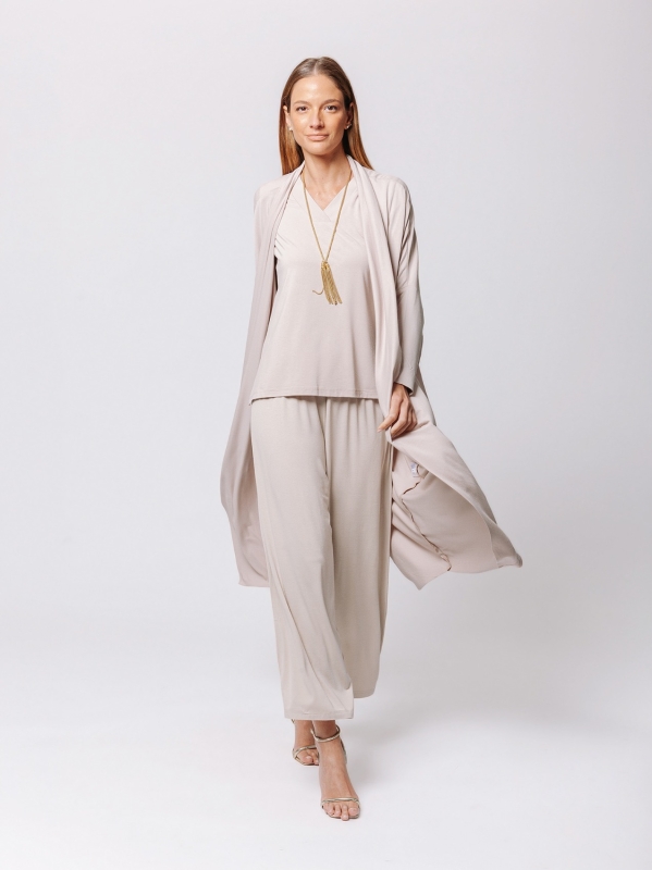 Cardigan Icona Essentials in Jersey Bielastico di Viscosa